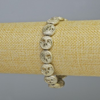 Hematite Bracelet 'Tree' Matte Silver-Gray, Length 18 cm +/- (Stretch)