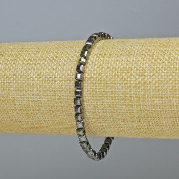 Hematite bracelet - cubes, dark silver color, diameter 4x4 mm ±, length 18 cm ± (stretch)