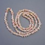 Beads natural stone Pink Opal chip on thread, diameter 9x4-4x2 mm+-, length 78 cm+