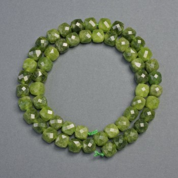 Natural jadeite beads, faceted cubes, 7×7 mm, strand length 37 cm