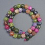 Faceted cube beads of natural tourmaline, 9×9 mm, length 38 cm
