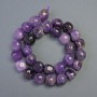 Amethyst beads, cube-cut natural stone, 14x14 mm diameter, about 40 cm long on thread