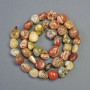 Polychrome Jasper Beads, natural stone, faceted, diameter 10x10 mm ±, length 39 cm ± on thread