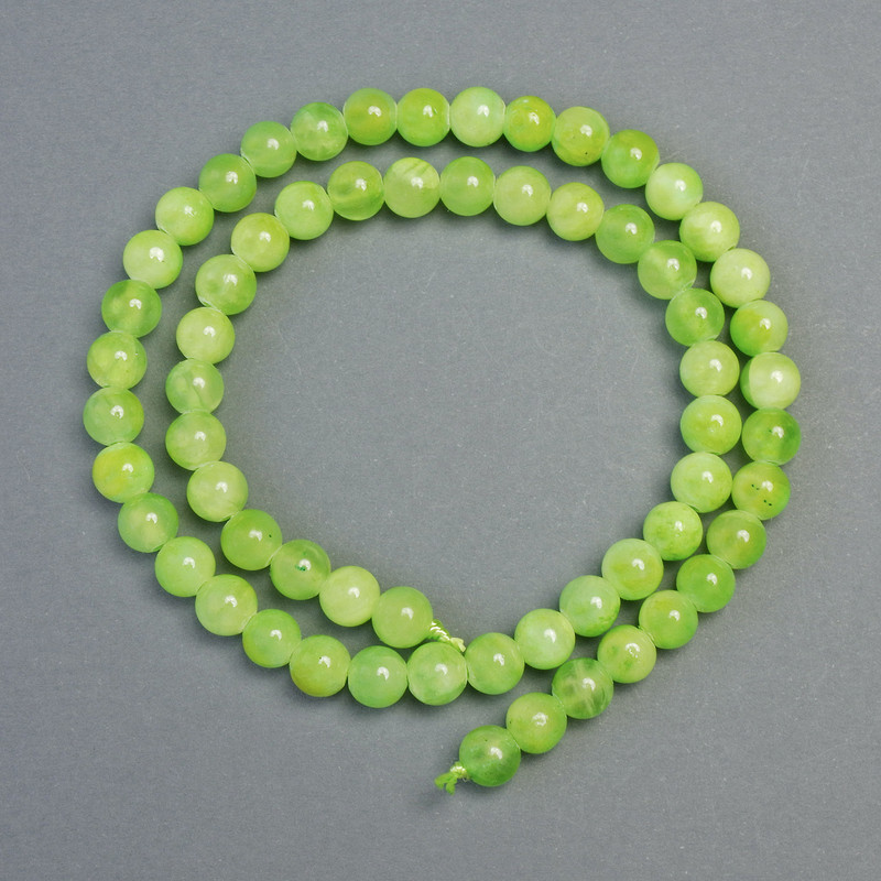 Onyx Beads, Natural Stone, Smooth Round Beads, Diameter 6.5 mm, Length 38 cm on Thread