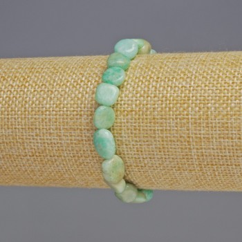 Amazonite Bracelet, natural stone, faceted, 8x8x5 mm beads, length 18 cm, stretch