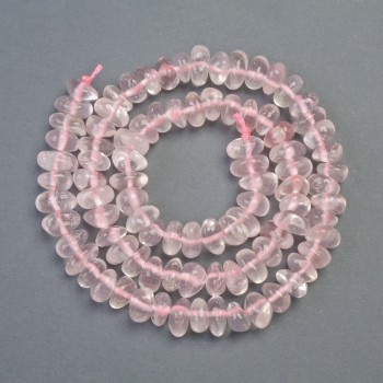 Quartz Beads on Thread, Natural Stone, Faceted, Diameter 8x4 mm, Length 39 cm+-