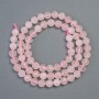 Rose quartz beads on a string, natural stone, faceted spheres, 6mm diameter +-, 39cm length +-