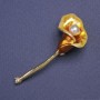 Brooch-pendant Kali flower Yellow enamel, metal color Gold, 52x23mm+