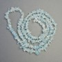 Aquamarine Beads on Natural Stone Thread, Chip-sized, 6x2 mm, Length 82 cm