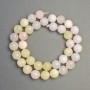Morganite Beads on Thread - Natural Stone, Faceted Ball, 10mm Diameter ±, 38cm Length ±