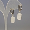 Rock Crystal Cylinder Earrings, diameter 14x8 mm, length 3 cm