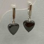 Hematite Heart Earrings, black, 11 mm diameter, 2.8 cm length