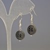 Hematite Earrings, Tree, Black, diameter 12x4 mm, length 3.2 cm