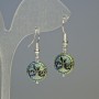Hematite Earrings 'Chameleon Tree', diameter 12.5 x 4.5 mm, length 3.2 cm