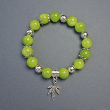 Onyx Bracelet (Acrylic Imitation) Smooth Beads, 10 mm Diameter with Inserts, Length 18 cm +/- Stretch