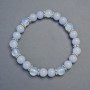 Aquamarine Bracelet, Moonstone Smooth Bead, 8 mm diameter +/- with inlays, length 18 cm +/- stretch