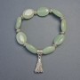 Nephrite bracelet, natural stone oval 18x13 mm ± with inlays, length 18 cm ±, stretch