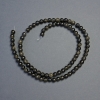 Sun Obsidian Beads, Natural Stone, Smooth Round Beads, Diameter 4–5 mm, Length 38 cm on Thread