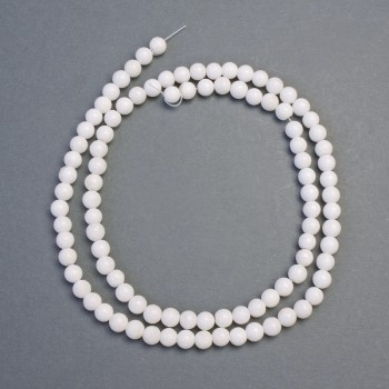 White Agate Beads (Pressed) Smooth Round Beads, 4.5 mm diameter, approximately 40 cm long on thread