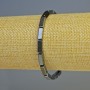 Hematite bracelet, rectangular shape, black color, 10x4 mm beads, 18 cm length, stretch