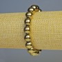 Hematite bracelet with bronze-colored beads, 10 mm diameter, 18 cm length, stretch