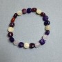 Assorted Faceted Coin Bracelet, diameter 8x5 mm, length 18 cm, stretch bracelet