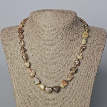 Picasso Jasper Necklace with Faceted Beads, natural stone, diameter 16x7-12x9 mm, length 51 cm