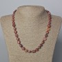 Strawberry Quartz Faceted Necklace, bead diameter 9x9-10x9 mm, length 49 cm