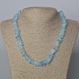 Aquamarine necklace with natural stone chips, 12x3-10x4 mm, length 48 cm
