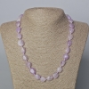Kunzite Necklace, natural stone, faceted beads, bead size 13x10 mm ±, length 50 cm ±