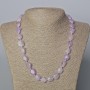 Kunzite Necklace, natural stone, faceted beads, bead size 13x10 mm ±, length 50 cm ±