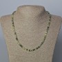 Prehnite Necklace with Natural Stone, Faceted Cubes, 4x4 mm, Length 45 cm +/-