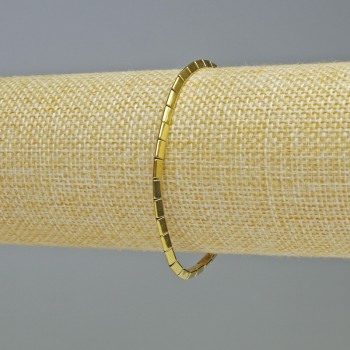 Hematite Triangle Bracelet - Gold Color, 5x2 mm, 18 cm, Stretch