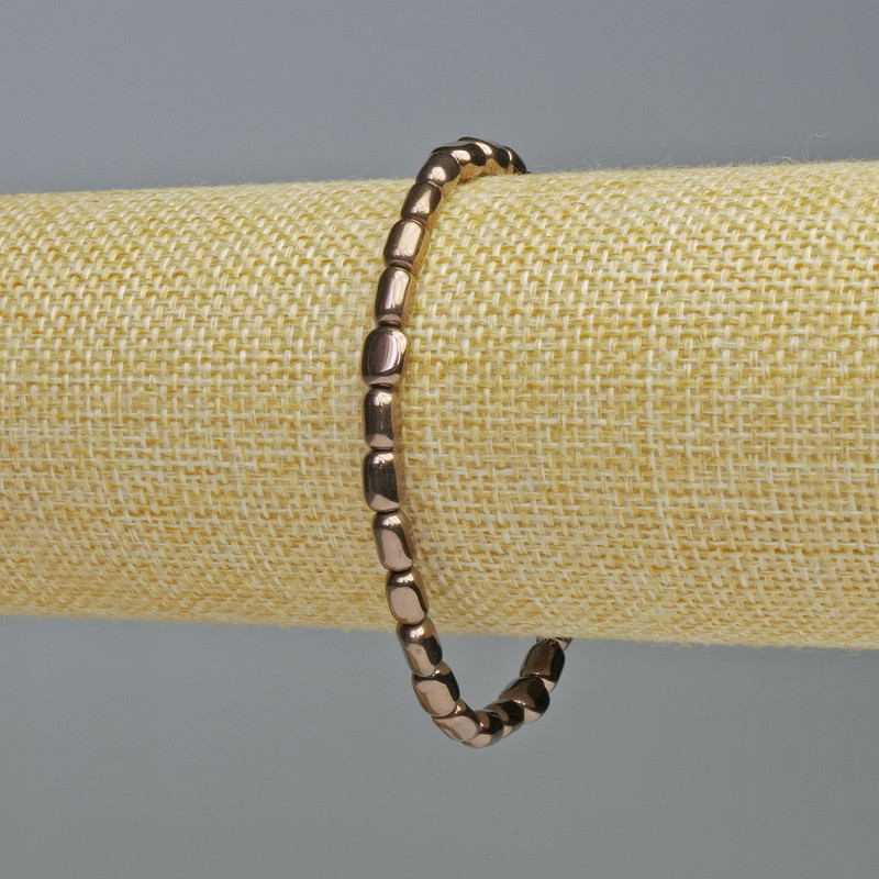 Hematite bracelet, oval, bronze color, 7x5 mm diameter, 18 cm length, stretch