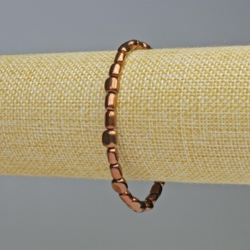 Hematite bracelet copper-colored, oval beads, diameter 7×6 mm, length 18 cm, stretch