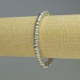 Hematite Rondelle Bracelet, iridescent rainbow color, 6x4 mm diameter, 18 cm length, stretch