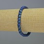Hematite bracelet with hexagonal zigzags, blue matte color, 6x6 mm diameter, 18 cm length, stretch