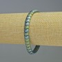 Hematite Snake Bracelet Zigzag Wave, matte chameleon green color, diameter 7x5x5 mm, length 18 cm, stretch