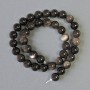 Beads on a string Silver Obsidian smooth sphere, diameter 10.5(±) mm, length 39 cm+