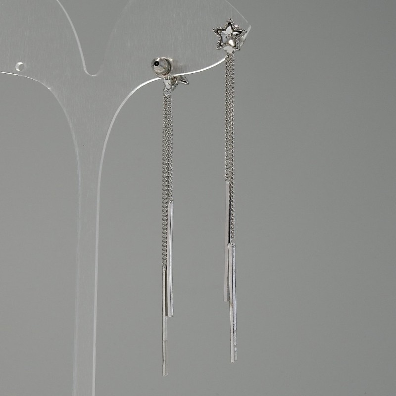 Hi-tech earrings, 7 mm diameter, 8 cm length