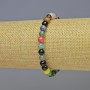 Bracelet 'Assortment' with smooth and faceted beads, 6mm diameter, 18cm length, stretch