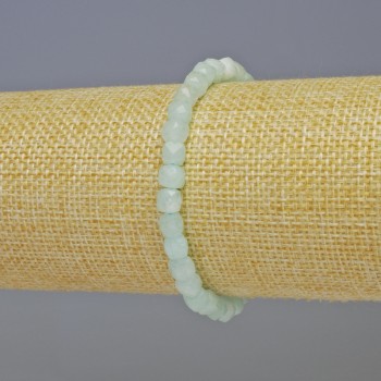 Angelite Bracelet with Faceted Cube Beads, 5×5 mm, length 18 cm, stretch