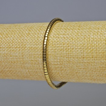 Hematite Rondel Bracelet in Gold Tone, diameter 4×2 mm, length 18 cm, stretch