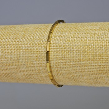 Hematite bracelet, rectangular, gold color, 7x2 mm, 18 cm length, stretch bracelet