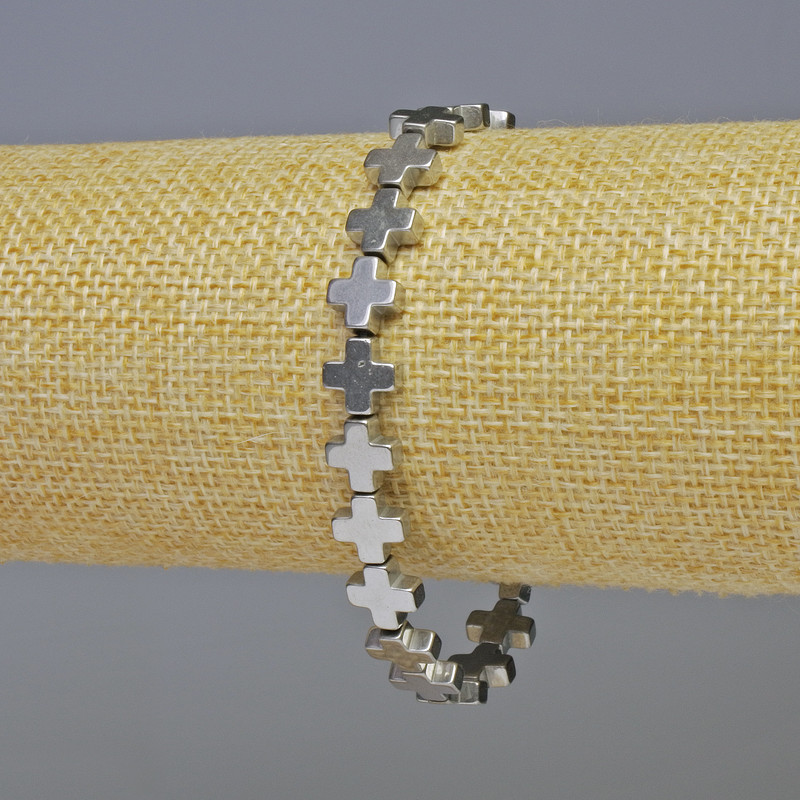 Hematite Bracelet 'Cross' Silver