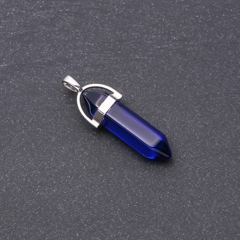 Blue hexagonal pendant 41×34×9 mm