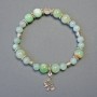 Chrysoprase bracelet with smooth beads, 9 mm diameter ±, Jadeite (imitation), 6 mm diameter+, length 18 cm stretch