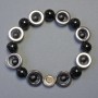 Agate, Shungite and Hematite Bracelet, 18 cm stretch