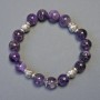 Amethyst Bracelet with Smooth Beads, 10mm Diameter, 18cm Stretch