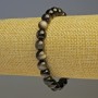 Bracelet of Silvery Obsidian - Smooth Beads, 8 mm Diameter, 18 cm Stretch